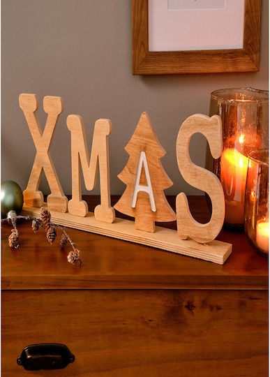 Euronova Wooden Decorative Xmas 44x18x5 cm