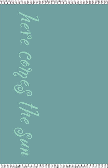Melinen Beach Towel Cotton Turquoise with Fringes 86x160cm.