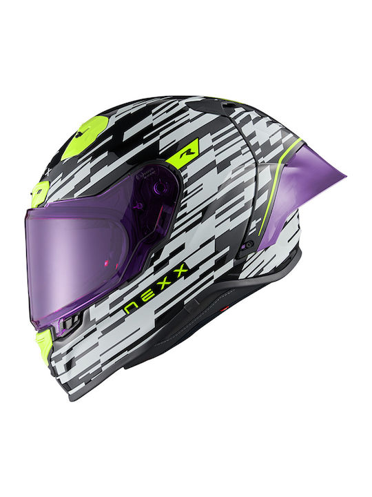 Nexx X.R3R Glitch Racer White/neon Motorcycle H...