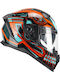CGM Blast Maya 311M Black/Orange/Blue Cască Moto Față întreagă ECE 22.06 1550gr cu Pinlock și Sunvisor