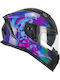 CGM Blast Jelly 311S Black/Violet Motorcycle Helmet Full Face ECE 22.06 1550gr with Pinlock and Sunvisor