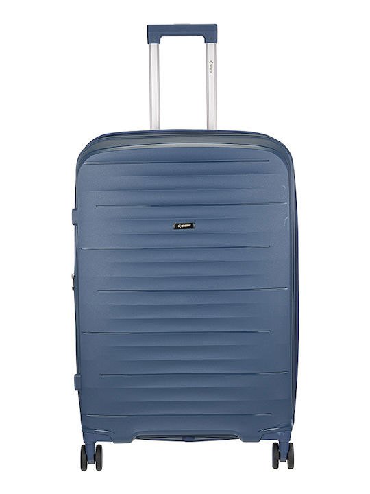 Xplorer Großer Hartreise-Koffer Blau mit 4 Rädern