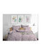 Sheet Sets King Size with Elastic 180x200+30cm. Purple 4pcs
