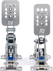 Sim Pedals Ultimate+ Pedal Set 2 Load Cell Sensors 140 Kg Hydraulic Dampers Compatible PC Smartcontrol Software Silver