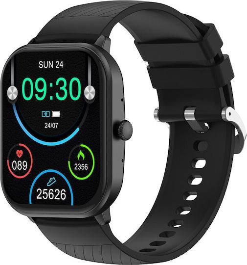 Denver SWC-187 42mm Smartwatch with Heart Rate Monitor Black