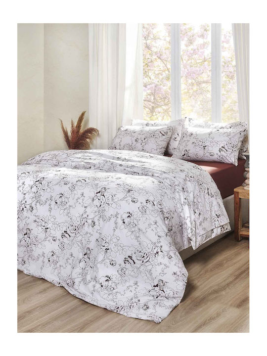 Peiraiki Patraiki Duvet Cover Set Cotton Single with Pillowcase 170x250 Sanderson Brown