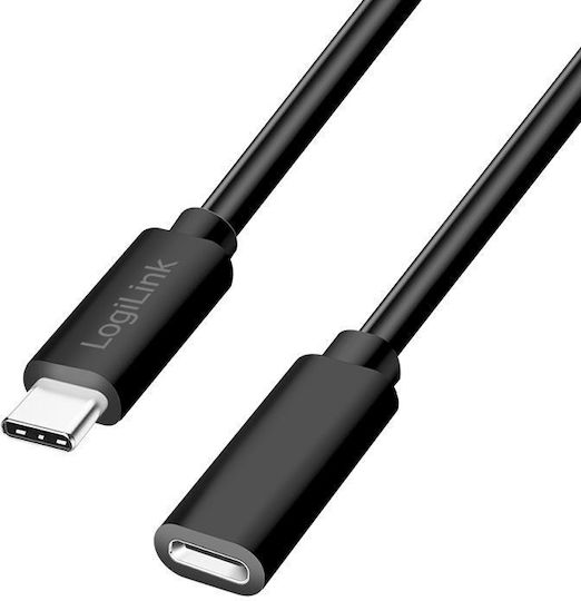 Logilink Power Data Cable Smartphone Usb 2.0 Usb Type-c F To Usb Type-c M 1m Pd 100w 2x Shielded Plastic Black "cu0210" Green Stamp 0.08 Lei