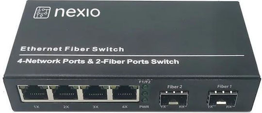 Mediaconvertor 10 100 1000m 4 Porturi Rj45 2 Sloturi Sfp Nexio