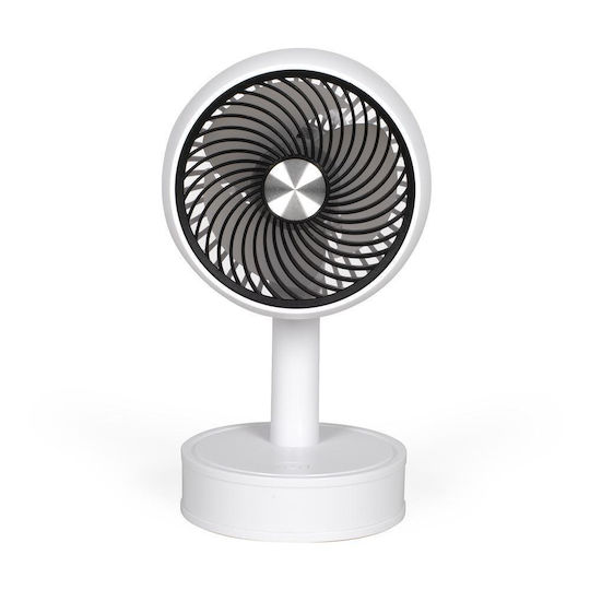 Livoo Tea310w Ventilator Mini Reîncărcabil de Birou 3 Viteze Diametru 7,5cm Baterie 500 mAh 2h Autonomie Alb