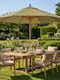 Circular Wooden Khaki Garden Parasol Φ2.5m