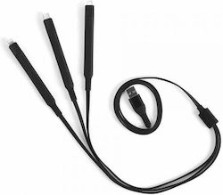 Livoo Tea230n Data Cable Micro USB USB Type-C Lightning 1.2m Black