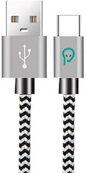 Spacer Power Data Cable Smartphone Usb 3.0 M To Type-c M 2.1a Braided Retail Pack 1m Zebra "spdc-typec-brd-zbr-1.0" Green Stamp 0.08 Lei