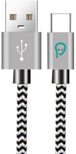 Spacer Cablu Date și Încărcare Smartphone USB 3.0 M La Type-C M 2.1A Împletit Ambalaj Retail 1m Zebra "spdc-typec-brd-zbr-1.0" Verde Ștampilă 0.08 Lei