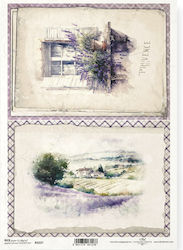 Ριζόχαρτο Decoupage A4 – Παράθυρο Τοπίο Λεβάντες Provence Itd