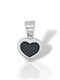 Mentzos Heart Charm in 14K White Gold Black