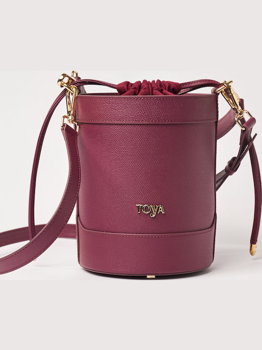 Toya Leder Damentasche Schultertasche Lila