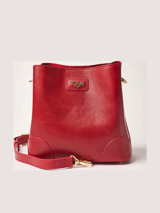 Toya Leder Damentasche Schultertasche Rot