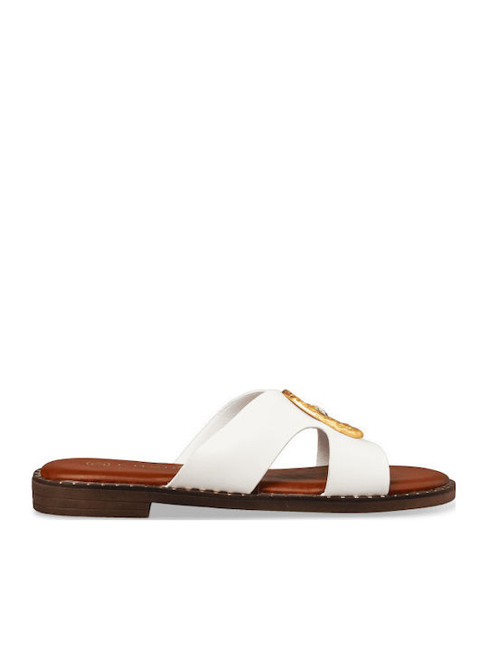 Flache Sandalen für Damen in Weiß Farbe