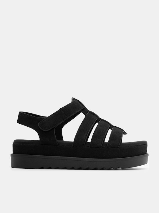 Luigi Γυναικεία Σανδάλια Flatforms Μαύρα