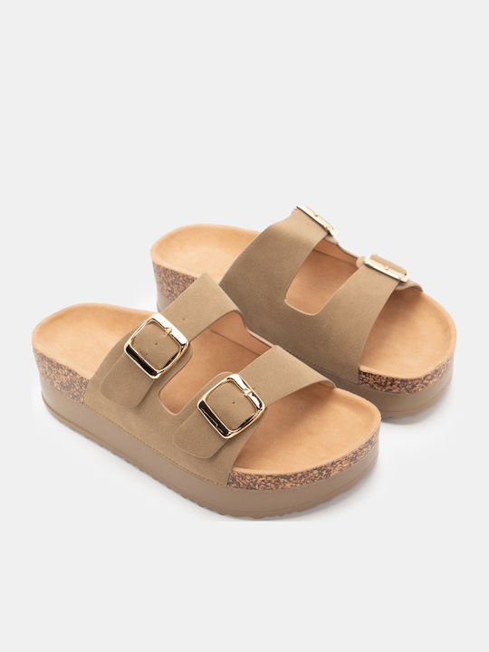 Luigi Γυναικεία Σανδάλια Flatforms Μπεζ