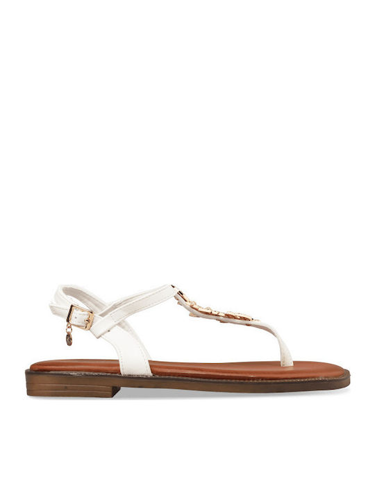 Women's Flat Sandals in White Color