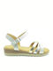 Flache Sandalen für Damen Anatomisch in Silber Farbe