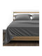 Kotonia Home Set Husă de Pilotă Bumbac Super Dublă cu 2 Fețe de Pernă & 1 Cearsaf 220x240 Anthracite Gray