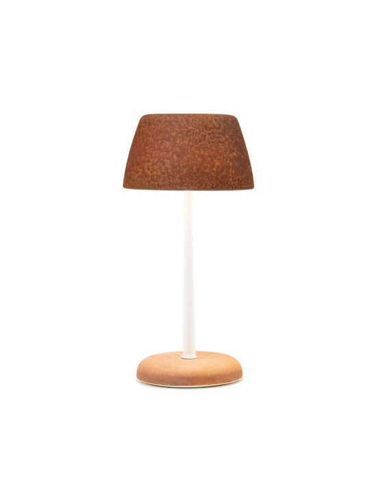 Zafferano Metall Tischlampe LED mit Weiß Schirm...