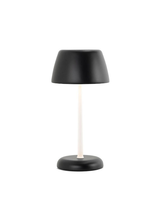 Zafferano Metall Tischlampe LED mit Weiß Schirm und Basis