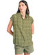 Women's Floral Long Sleeve Shirt Khaki