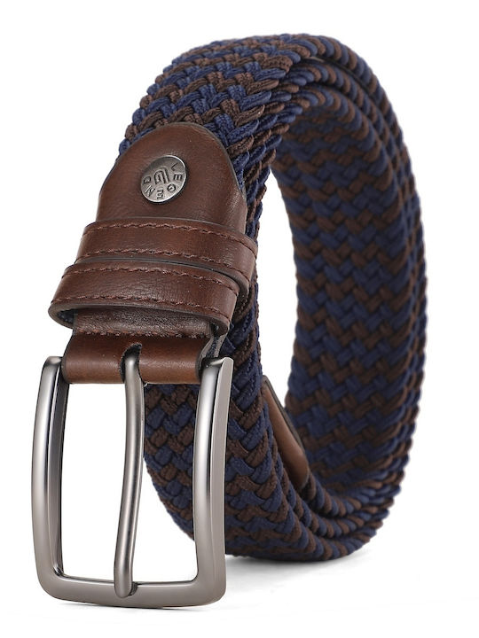 Elastisch Herren Gürtel Gestrickt Blau