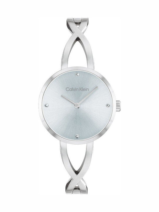 Calvin Klein Γυναικείο Ρολόι 28mm Μπαταρίας με Ασημί Μεταλλικό Μπρασελέ