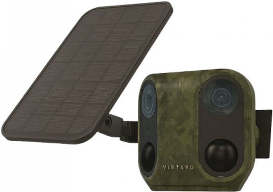 Virtavo PandaVista IP Dual Überwachungskamera Wi-Fi Full HD 1080p Wasserdichte Batterie mit Zwei-Wege-Kommunikation