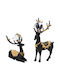Decorative Polyresin Pieces 2 16x14x30 16x11x18 Black Gold Deer Glass Balls Keskor 69604