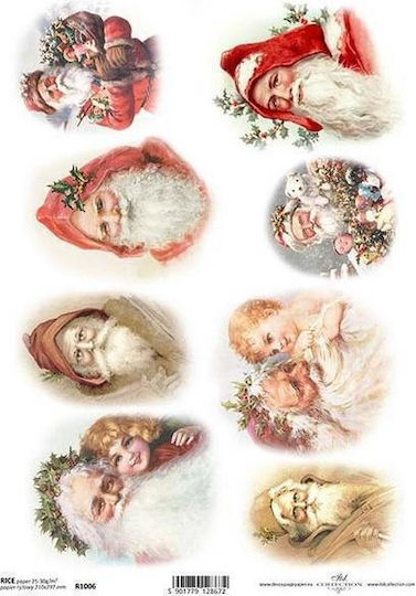 Natürliches Transparentpapier Santa Claus Bilder Etc 29.7x21cm