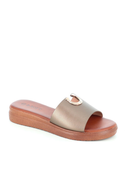 B-Soft Women's Flat Sandals in Gold Color