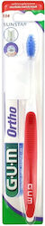 GUM 124 Ortho Toothbrush Red