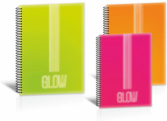 Gipta Spiral Notebook Ruled B5 3 Subjects "glow Neon" 1pcs (Μiscellaneous Designs/Colors)