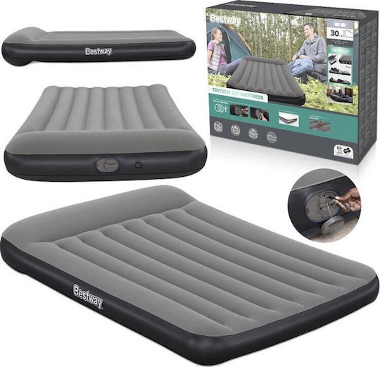 Bestway Inflatable Double Air Mattress with Integrated Electric Pump 191x137x30cm Grey