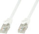 Techlypro Network Patch Cord Rj45 Cat6 U Utp 0.5m White 100% Copper