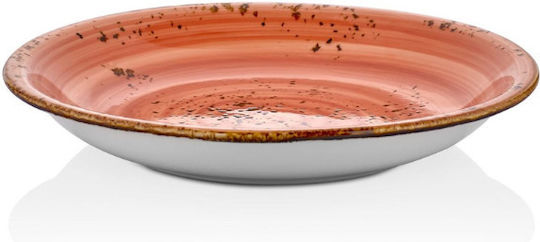 By Bone Plate Soup made of Porcelain Orange 21cm 6pcs