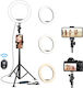 Lampă Circulară Profesională de Machiaj Seming Ring Light Xf-211 12 Inch/30cm LED Lumină Rece Caldă Tip Inelar Trepied Stabil 55cm Telecomandă Fotografii Reușite Alb
