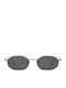 Massa Unisex Sonnenbrille mit Silber Metall Gestell und Schwarz Spiegel Linse