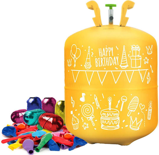 Set de Baloane pentru Petrecere cu Cilindru de Heliu Isp 50 Baloane Colorate 60m Ribon 0.42 M3 Helium