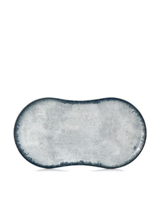 By Bone Ambience Serving Platter Oval made of Porcelain Blue