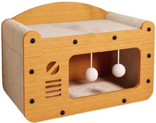Mercaton Cat Bed Play Center Scratching Area Eco-friendly Materials 56x30x30 cm Brown