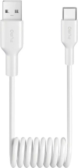 Puro Spiral USB 2.0 Cable USB-C male - USB-A 10W Λευκό 1m