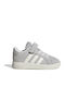 Grand Court 00s Kids Sneakers With Hoop & Loop Closure Gray