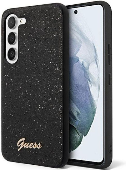 Guess Flakes Umschlag Rückseite Kunststoff Schwarz (Galaxy S23)
