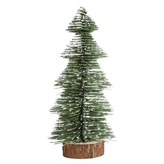 Christmas Decorative Snowy Wood Tree 25cm Green